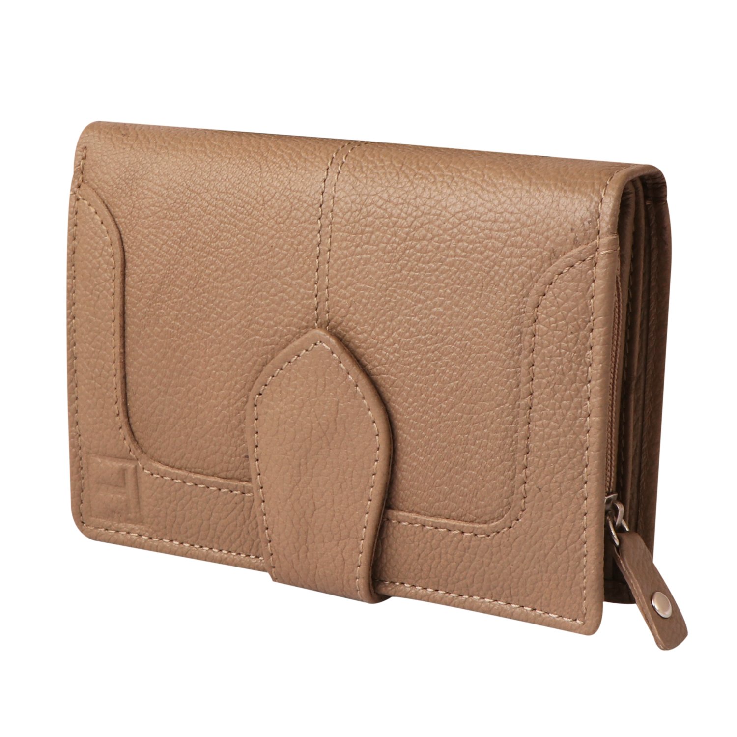 Deluxe Caramel Tan Zip-Around Wallet