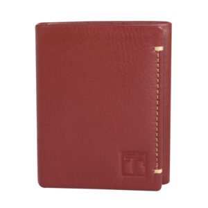 Regal Maroon Brown Leather Tri-fold