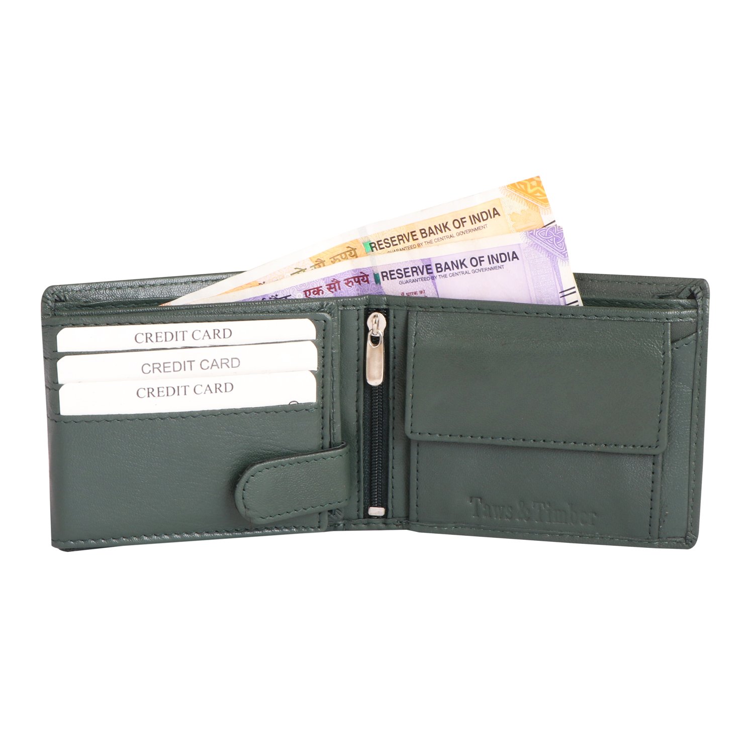 Sleek Forest Grey Bi-fold Wallet